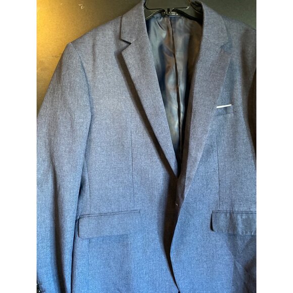Mens Coofandy Navy Blue Blazer Jacket XL 100% Polyester Single-Breasted Two-Butt - Picture 6 of 7